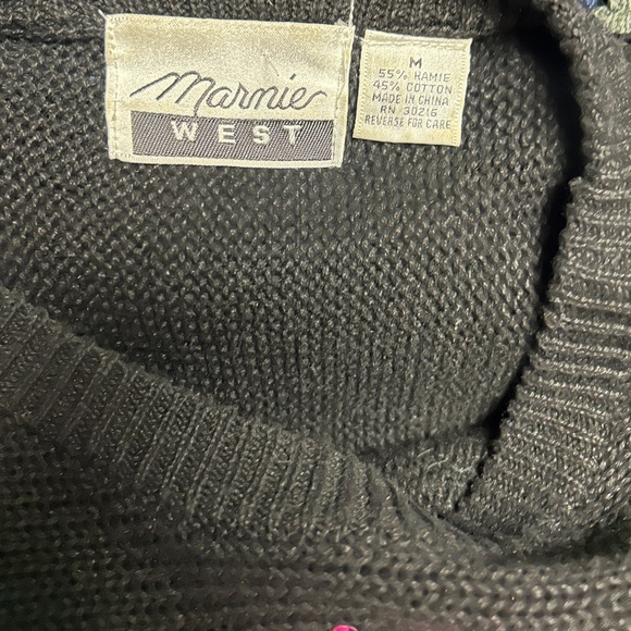 Marmie West • Vtg • 1980’s • Medium • Beaded/• Floral • Black • Sweater - Picture 10 of 10